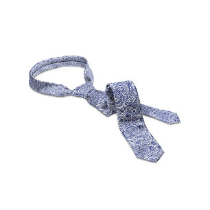 Königsblau & Weiß Florales Paisley-Muster Krawatte