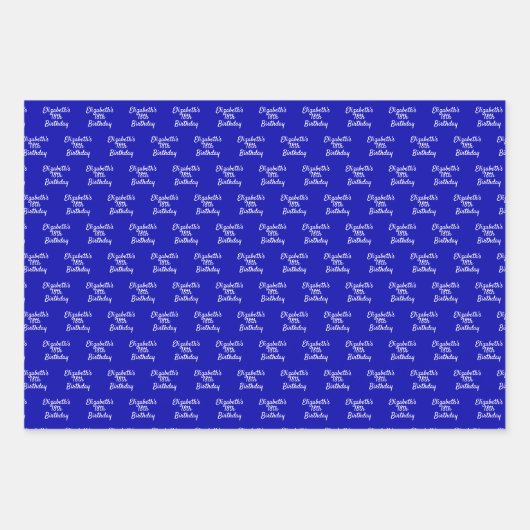 Königsblau weiß geschenkpapier set (Vorderseite 2)