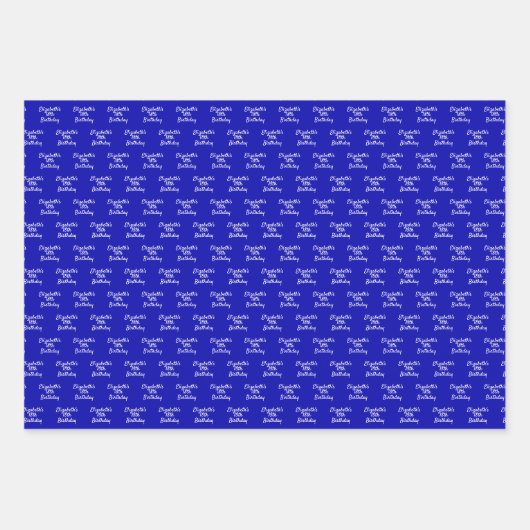 Königsblau weiß geschenkpapier set (Vorderseite 3)