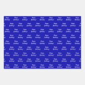 Königsblau weiß geschenkpapier set (Vorderseite)