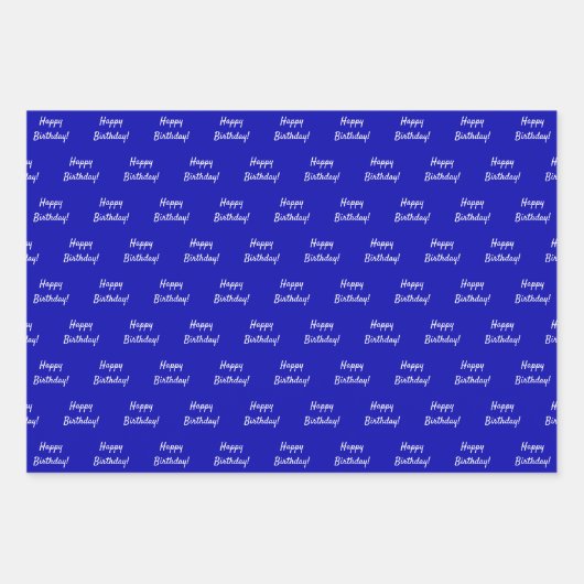 Königsblau weiß geschenkpapier set (Vorderseite)