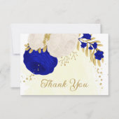 Königsblau-weiße Blume Goldmedaille botanische Hoc Dankeskarte (Vorderseite)