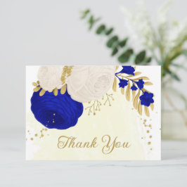 Königsblau-weiße Blume Goldmedaille botanische Hoc Dankeskarte