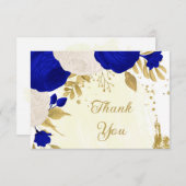 Königsblau-weiße Blume Goldmedaille botanische Hoc Dankeskarte (Vorne/Hinten)