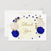 Königsblau-weiße Blume Goldmedaille botanische Hoc Dankeskarte (Vorne/Hinten)