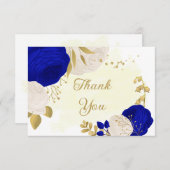 Königsblau-weiße Blume Goldmedaille botanische Hoc Dankeskarte (Vorne/Hinten)
