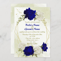 Königsblau, weiße Blume, grüne Blätter Hochzeit