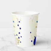 Königsblau-weiße Blume Pappbecher (Links)