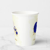 Königsblau-weiße Blume Pappbecher (Rechts)