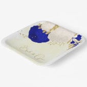 Königsblau-weiße Blume Pappteller (Gewinkelt)