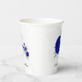 Königsblau-weiße Blume silber Pappbecher (Rechts)