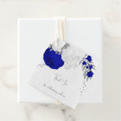 Königsblau-weiße Blume Silberhochzeit Geschenkanhänger (Beispiel)