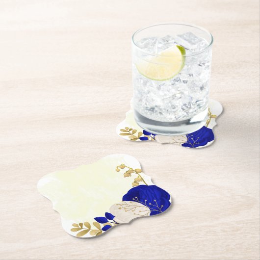 Königsblau-weiße Blume Untersetzer (Vor Ort)