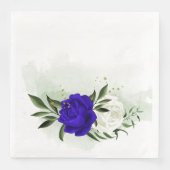 königsblau & weiße Blumen Grün Serviette (Vorderseite)