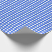 Königsblau| Weißes Gingham Wrapping Paper Geschenkpapier (Ecke)