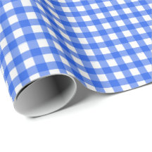 Königsblau| Weißes Gingham Wrapping Paper