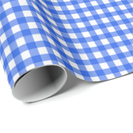 Königsblau| Weißes Gingham Wrapping Paper Geschenkpapier
