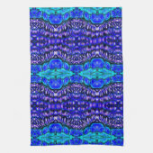 Königsblauaqua Hippie tiedye Wolldeckemuster Geschirrtuch (Vertikal)