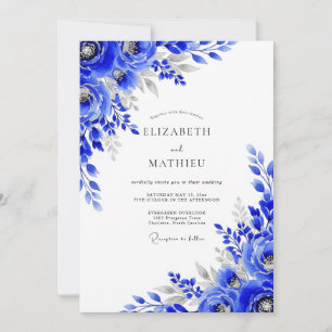 Königsblaue arktische Winterhochzeit Einladung
