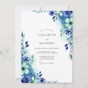 Königsblaue Ätherische Winterhochzeit Einladung