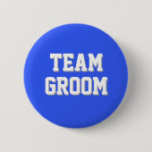 Königsblaue Athletik-Lettern Team Bräutigam Button (Vorderseite)