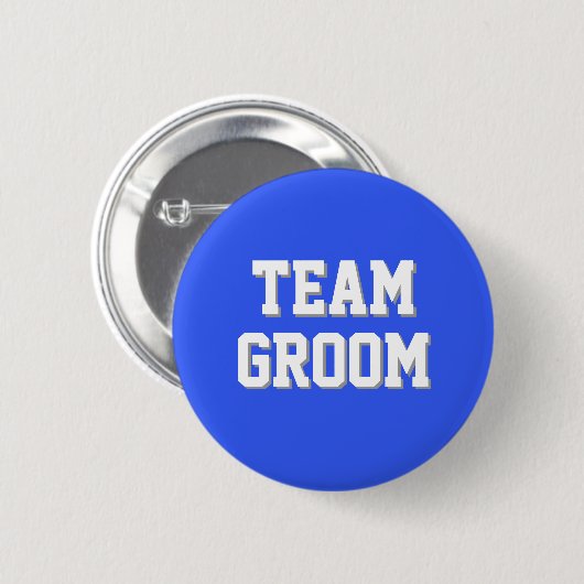 Königsblaue Athletik-Lettern Team Bräutigam Button (Vorne & Hinten)