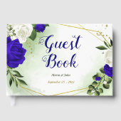 Königsblaue Blume geometrische Hochzeit Gästebuch (Vorderseite)