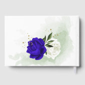 Königsblaue Blume geometrische Hochzeit Gästebuch (Rückseite)