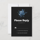 Königsblaue Blumen-RSVP RSVP Karte (Vorderseite)