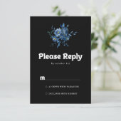Königsblaue Blumen-RSVP RSVP Karte (Stehend Vorderseite)