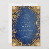 Königsblaue Himmelhochzeit Save The Date (Vorderseite)