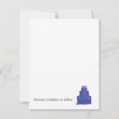 Königsblaue Hochzeitstorte Save the Date (Rückseite)