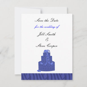 Königsblaue Hochzeitstorte Save the Date