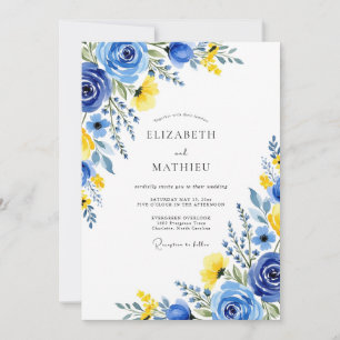 Königsblaue leuchtende Sommerhochzeit Einladung