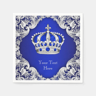 Königsblaue Silberkrone Serviette