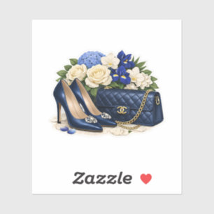 Königsblaue Something Blue Hochzeitsabsätze und Ha Aufkleber