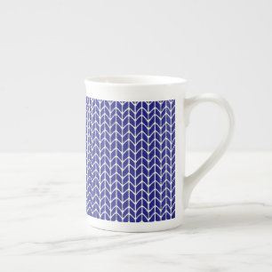 KÖNIGSBLAUE STRICKOPTIK Bone China Tasse