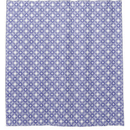 Königsblaue Trellis Duschvorhang