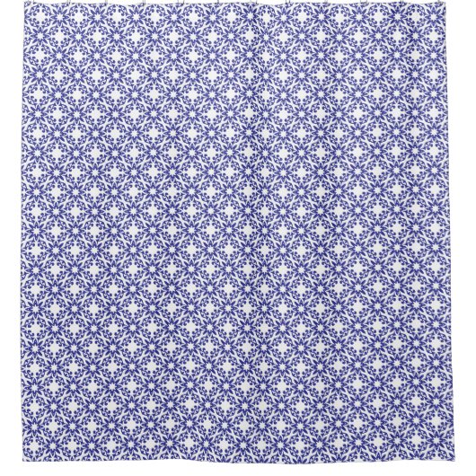 Königsblaue Trellis Duschvorhang (Vorderseite)