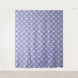 Königsblaue Trellis Wandteppich