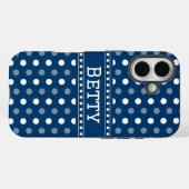 Königsblaue Tupfen Case-Mate iPhone Hülle (Rückseite (Horizontal))
