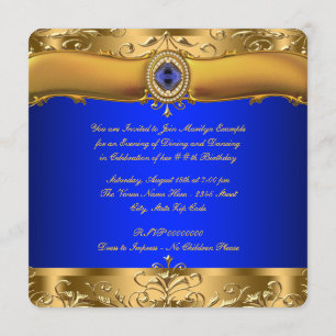 Königsblaue und goldene Party Einladung