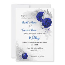 Königsblaue und silberne Blume botanische Hochzeit