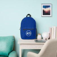 Königsblaue und weiße Schulfarben und Buchstaben