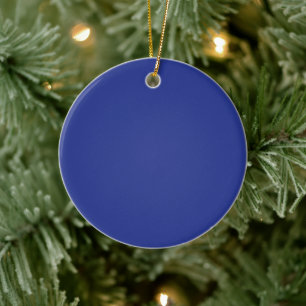 Königsblaue Weihnachtseleganz Keramik Ornament