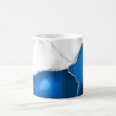 Königsblauer Achat Silber Glitter Weiße Marmor  Kaffeetasse (Mittel)