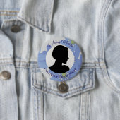 Königsblauer Gedenkfoto-Button Button (Beispiel)
