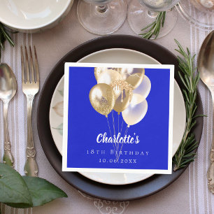 Königsblauer Goldballon Serviette