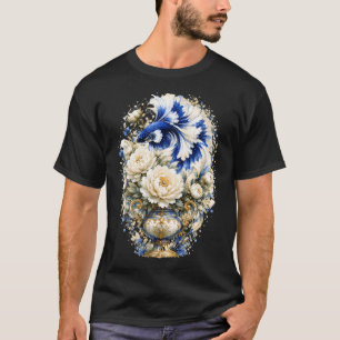 Königsblauer Kampffisch-Wasserfarbe, Blumenvase Si T-Shirt