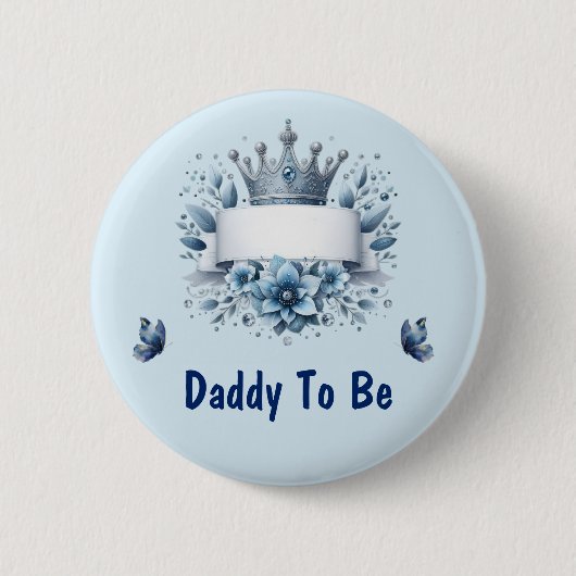 Königsblauer Kleiner Prinz Daddy To Be Knopf Button (Vorderseite)